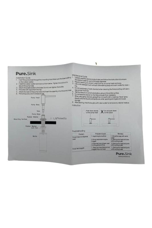 Pure.Sink Elite Steel Shine Dispensador de jabón empotrado PVD cobre recargable desde arriba PS9010-62