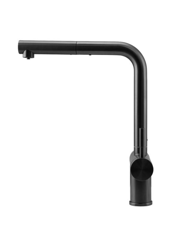 Pure.Sink Elite Steel Clear-S PVD de metal de pistola 3-vías Grifo de cocina con salida retráctil y agua filtrada PS8120-61