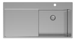 Pure.Sink Exclusivo Fregadero de acero inoxidable con escurridor 100 x 52 cm Grifo a la derecha PEX47100RT-02