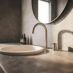 MURO TUA Grifo de lavabo de 2 orificios cromado con caño redondo 1208972104