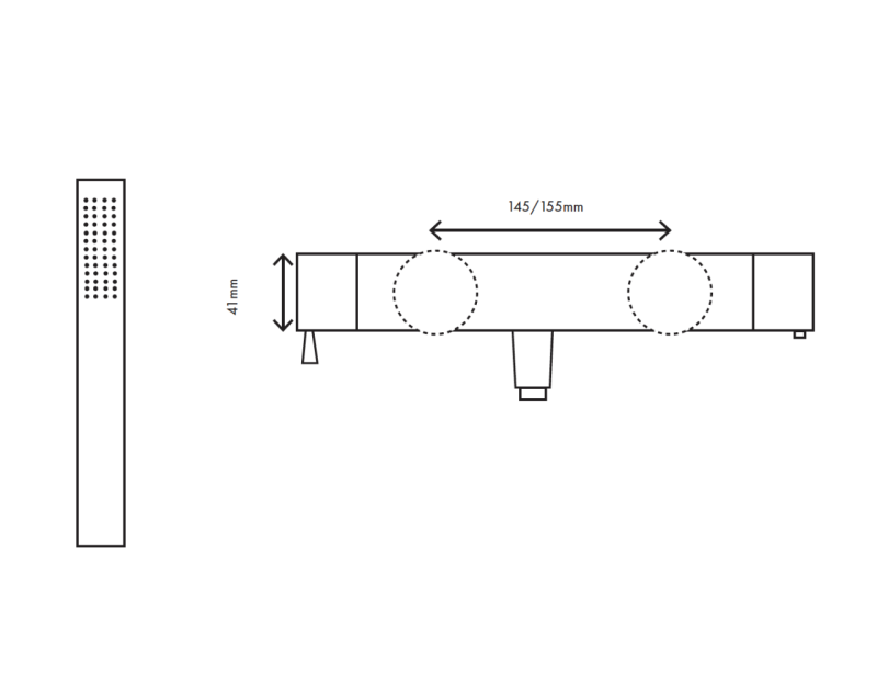 MURO TUA Mezclador de ducha con juego de ducha cromado M1.B1.CR