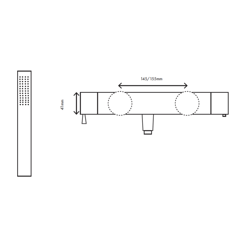 MURO TUA Mando termostático para ducha con juego de ducha cromado M1.B1TH.CR
