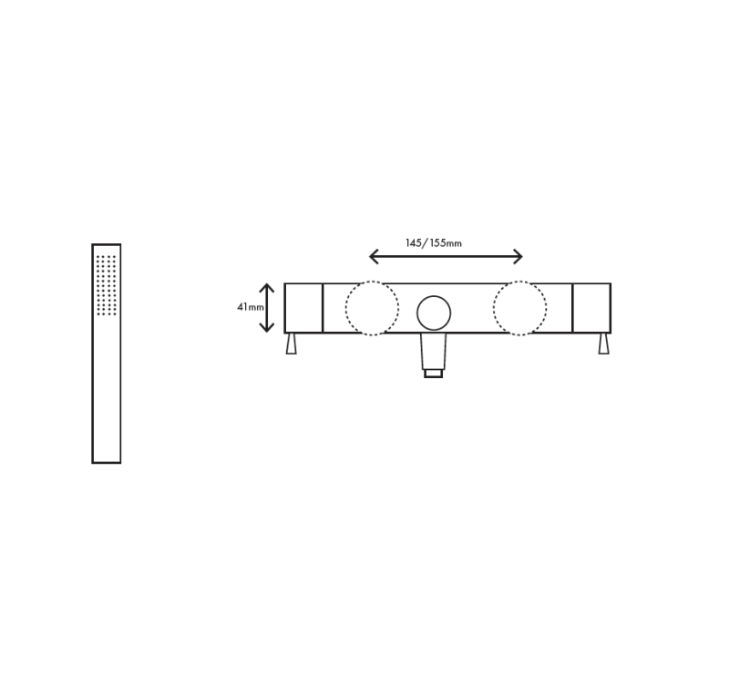 MURO TUA Grifo de bañera con juego de ducha de mano cromado M1.B2.CR