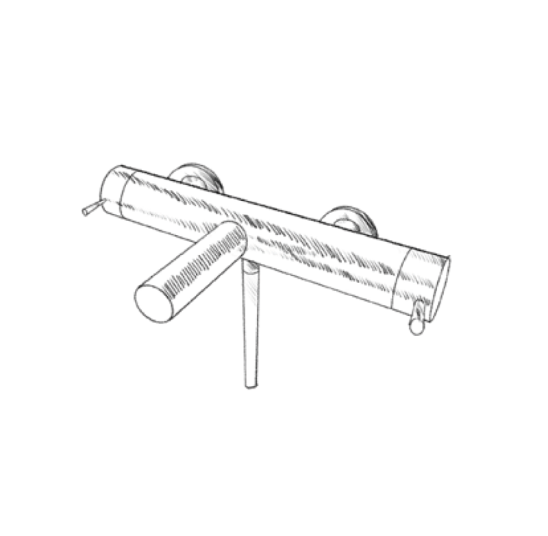 MURO TUA Grifo de bañera con juego de ducha de mano cromado M1.B2.CR