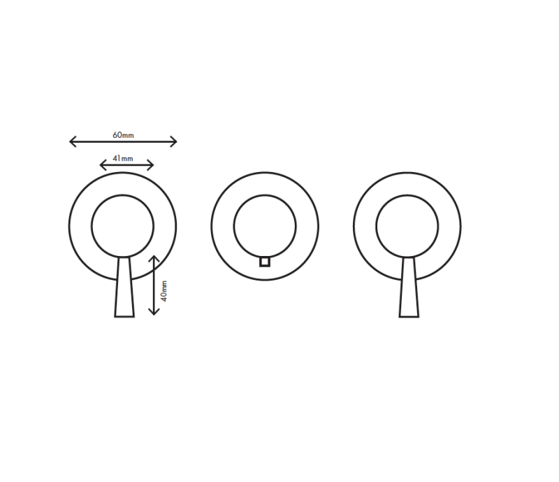 MURO TUA Grifo termostático empotrado para ducha con 2 llaves de paso cromadas M1.B34T.R.CR