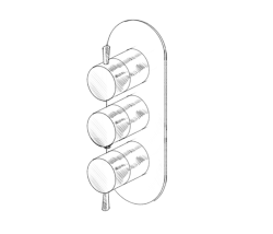 MURO TUA Mezclador empotrado en pared con 2 llaves de paso cromadas M1.B34.S.CR