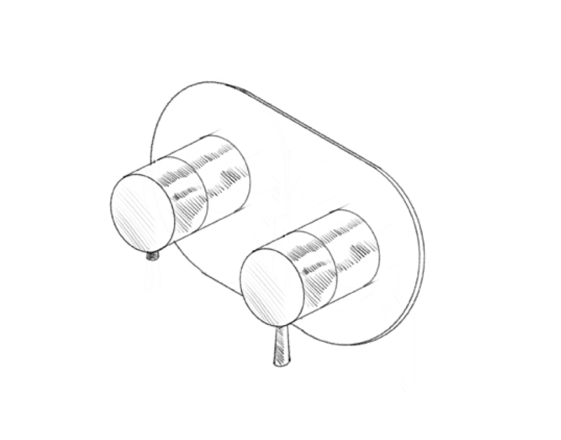 MURO TUA Termostato de ducha empotrado con 1 salida, cromado M1.B31T.S.CR