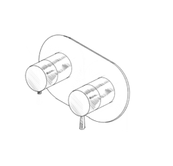 MURO TUA Termostato de ducha empotrado con 2 salidas, cromado M1.B32T.S.CR