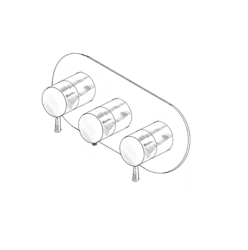 MURO TUA Grifo termostático empotrado para ducha con 2 llaves de paso cromadas M1.B34T.S.CR