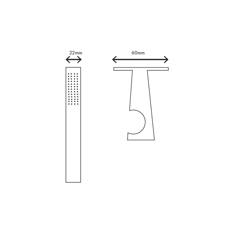 MURO TUA Set de ducha de mano Slim completo con conexión a la pared cromada M1.BA1.S.CR