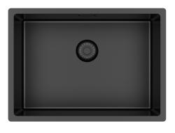 Pure.Sink Exclusivo Fregadero especial de 35 cm de largo en color gris metalizado, 50 x 35 cm, radio de 10 mm PEX5035-61