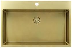 Pure.Sink Exclusivo Fregadero grande dorado 75 x 40 cm Tapwing con orificio para grifo PEX7540T-60