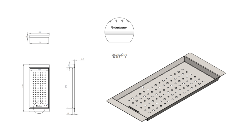 Massimo Accesorio Bandeja insertable Negro mate 183 x 430 x 19 mm