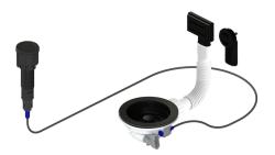 Pure.Sink Universal Juego de desagüe negro mate que incluye desagüe con pulsador y tapón, además de rebosadero rectangular y redondo WSTAUT-31