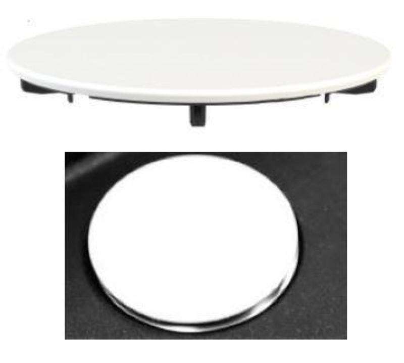 Pure.Sink Universal Tapa para desagüe, tapón de cesta, tapa redonda pulida en blanco mate para sumidero WSTCOV-32