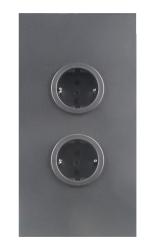 Indux Corner Columna de energía con 2 enchufes con toma de tierra Gun metal 1208972281