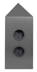 Indux Corner Columna de energía con 2 enchufes con toma de tierra Esquina Gun metal 1208972286