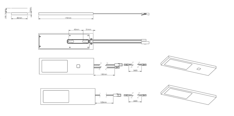Indux Solin Juego de luces LED multitono para cocina, 4 focos x 3,6 W, negro 1208972346