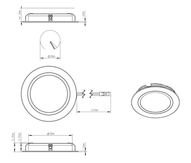 Indux Luma Juego de 3 focos LED Multi Tone para cocina empotrada, acabado acero inoxidable 1208972401