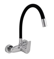Aquanello Casa Grifo de cocina de pared cromado con caño alto flexible CR-1301-CS