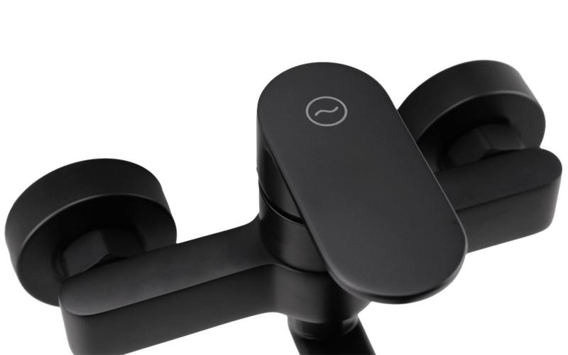 Aquanello Casa Grifo monomando de cocina negro con caño de 20 cm BL-1420-CS