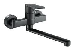 Aquanello Casa Grifo monomando de cocina para pared negro con caño de 25 cm BL-1425-CS