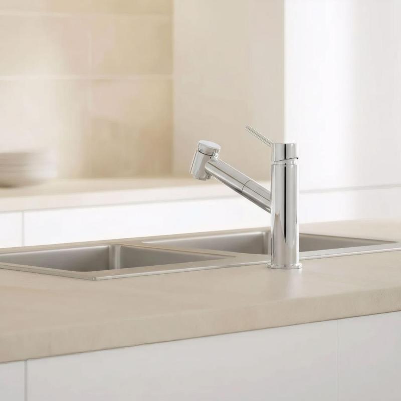 Aquanello Voss Grifo monomando de cocina cromado con caño extraíble y función de rociado CR-7200-VS