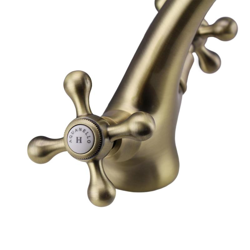 Aquanello Heritage Ascot Grifo clásico nostálgico para lavabo Bronce BN-4101-HA