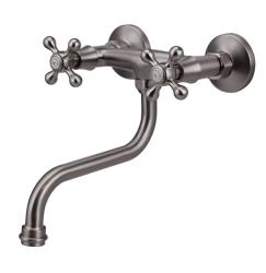 Aquanello Heritage Ascot Grifo de pared clásico para cocina, acero inoxidable NB-4111-HA
