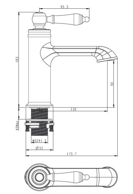 Aquanello Heritage Manor Grifo clásico nostálgico para lavabo Bronce BN-1001-HM