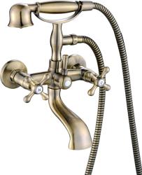 Aquanello Heritage Ascot Grifo clásico para bañera con mandos en estrella, bronce, con ducha de mano BN-3002-HA