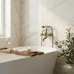 Aquanello Heritage Ascot Grifo clásico para bañera con mandos en estrella, bronce, con ducha de mano BN-3002-HA