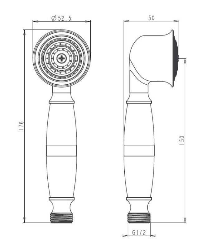 Aquanello Heritage Collection Ducha de mano clásica cromada CR-9001-HC