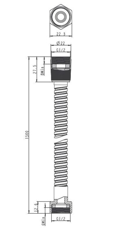 Aquanello Heritage Collection Manguera de ducha  150 cm Bronce BN-9002-HC