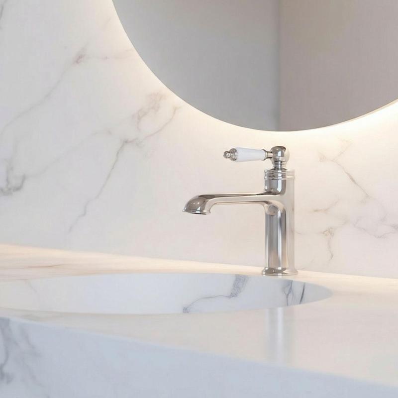 Aquanello Heritage Manor Grifo mezclador clásico nostálgico para lavabo, cromado CR-1001-HM