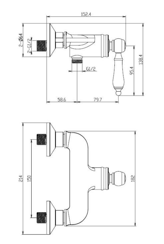 Aquanello Heritage Manor Mezclador de ducha clásico de acero inoxidable NB-2001-HM