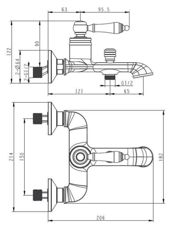 Aquanello Heritage Manor Grifo de baño clásico Bronce BN-3001-HM