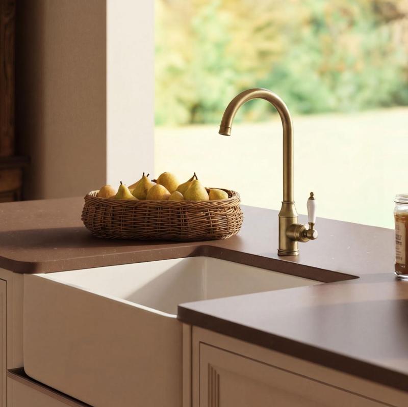 Aquanello Heritage Manor Grifo de cocina clásico y nostálgico en bronce BN-9001-HM