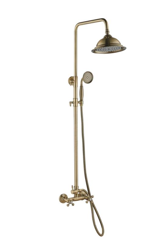 Aquanello Heritage Ascot Juego de ducha clásico Columna de ducha empotrada Bronce BN-2003-HA