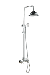 Aquanello Heritage Ascot Juego de ducha clásico Columna de ducha empotrada Cromo CR-2003-HA