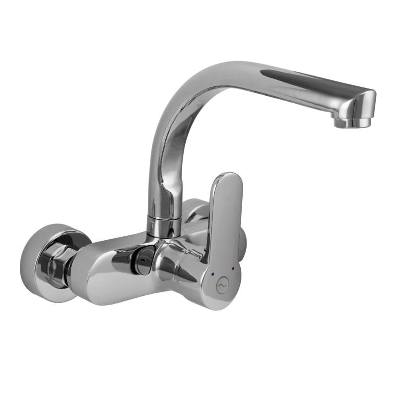 Aquanello Casa Grifo de cocina de pared con caño superior cromado CR-1003-CS