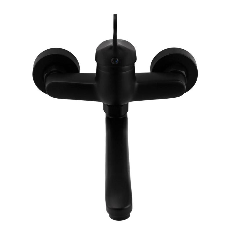 Aquanello Casa Grifo de cocina de pared con caño superior negro BL-1003-CS