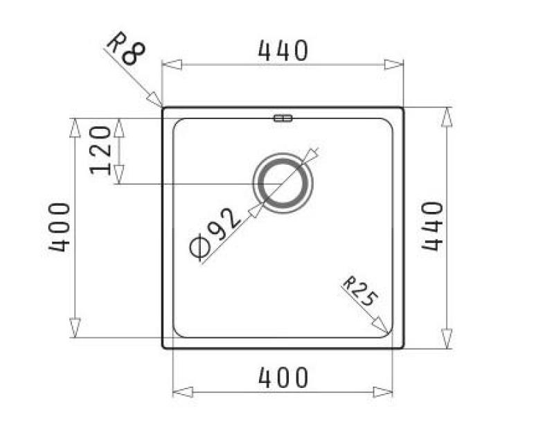 PM Lydia Fregadero de acero inoxidable de 40 x 40 cm para montaje bajo encimera, empotrado y sobre encimera 1208972639