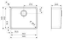 Fregadero Reginox Ohio 50x40 mediano de acero inoxidable de montaje bajo encimera, empotrado y de superficie B09H3LLU06GDS.9 1502