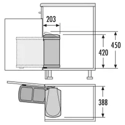 Contenedor de basura Hailo duo 3416.10