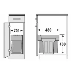 Contenedor de basura Hailo Tandem 2328