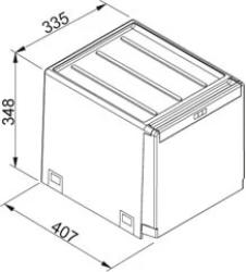 Franke Cube 40 sistema de residuos con manejo manual, cubos 2 x 14 litros 1340039330