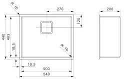 Fregadero Reginox Texas R10 radio exterior 50 x 40 mediano de acero inoxidable R28032