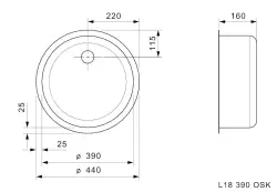 Fregadero Reginox L18 390 OSK de acero inoxidable enrasado, sobre encimera y bajo encimera  B2903LLU02GDS