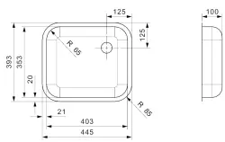 Fregadero Reginox L18 4035 SK 10cm de acero inoxidable para montaje a ras, empotrado o bajo encimera B2919LLU01GDS